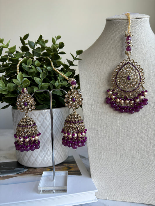 Aruna Polki Earrings Tikka