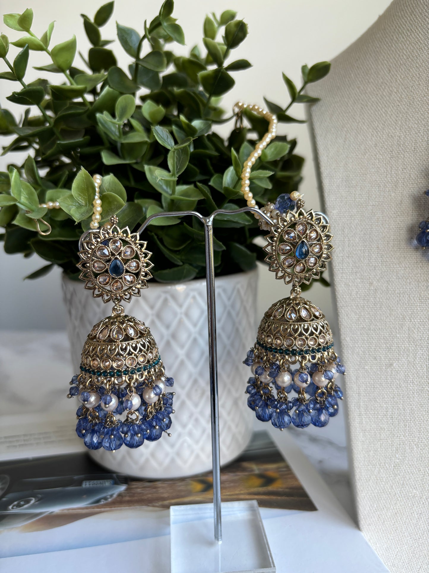 Jas Polki Earrings Tikka