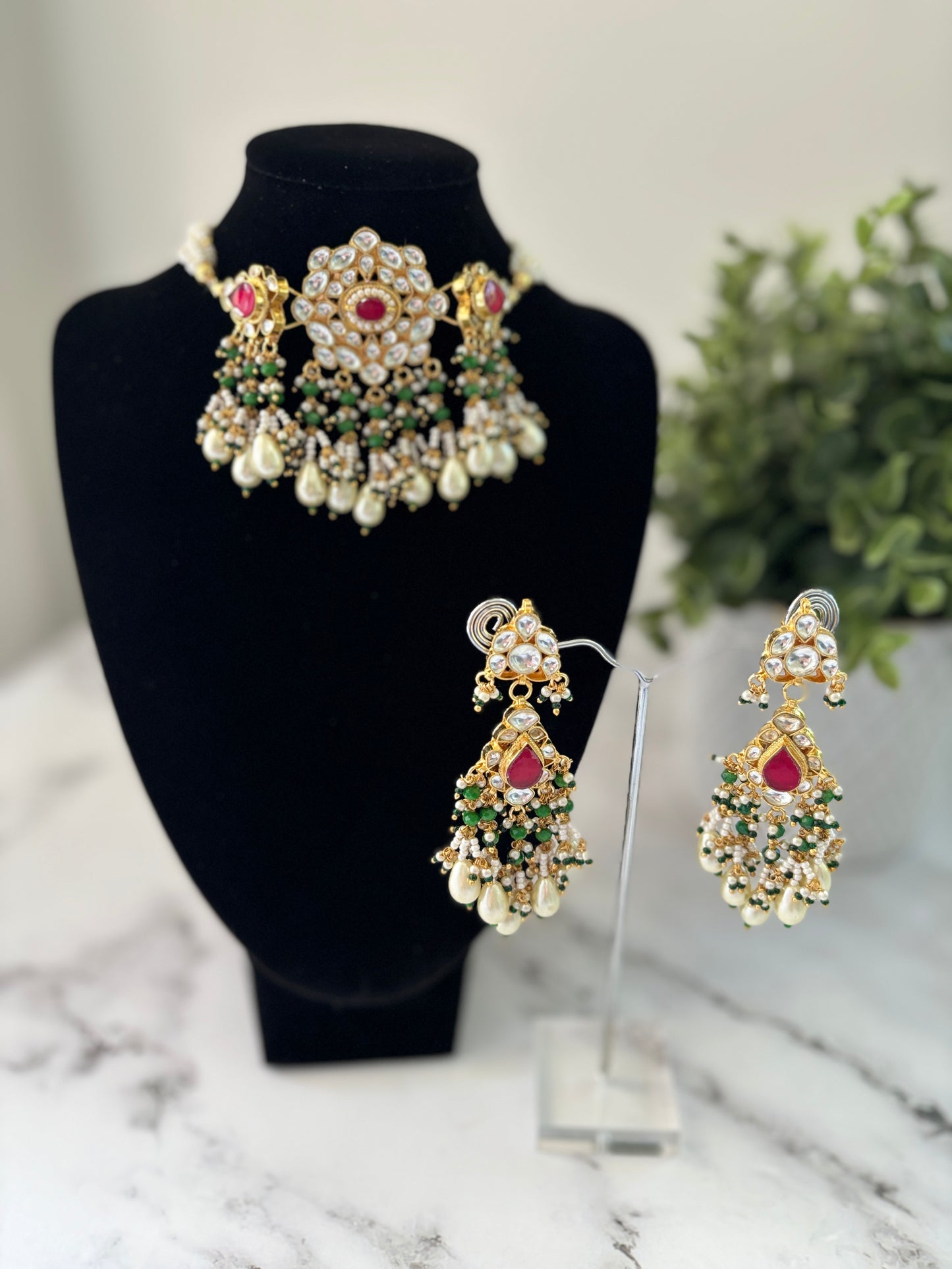 Pachi Kundan choker set