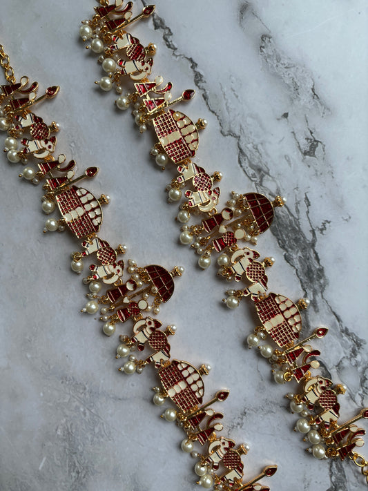 Doli-barat anklets (Maroon)