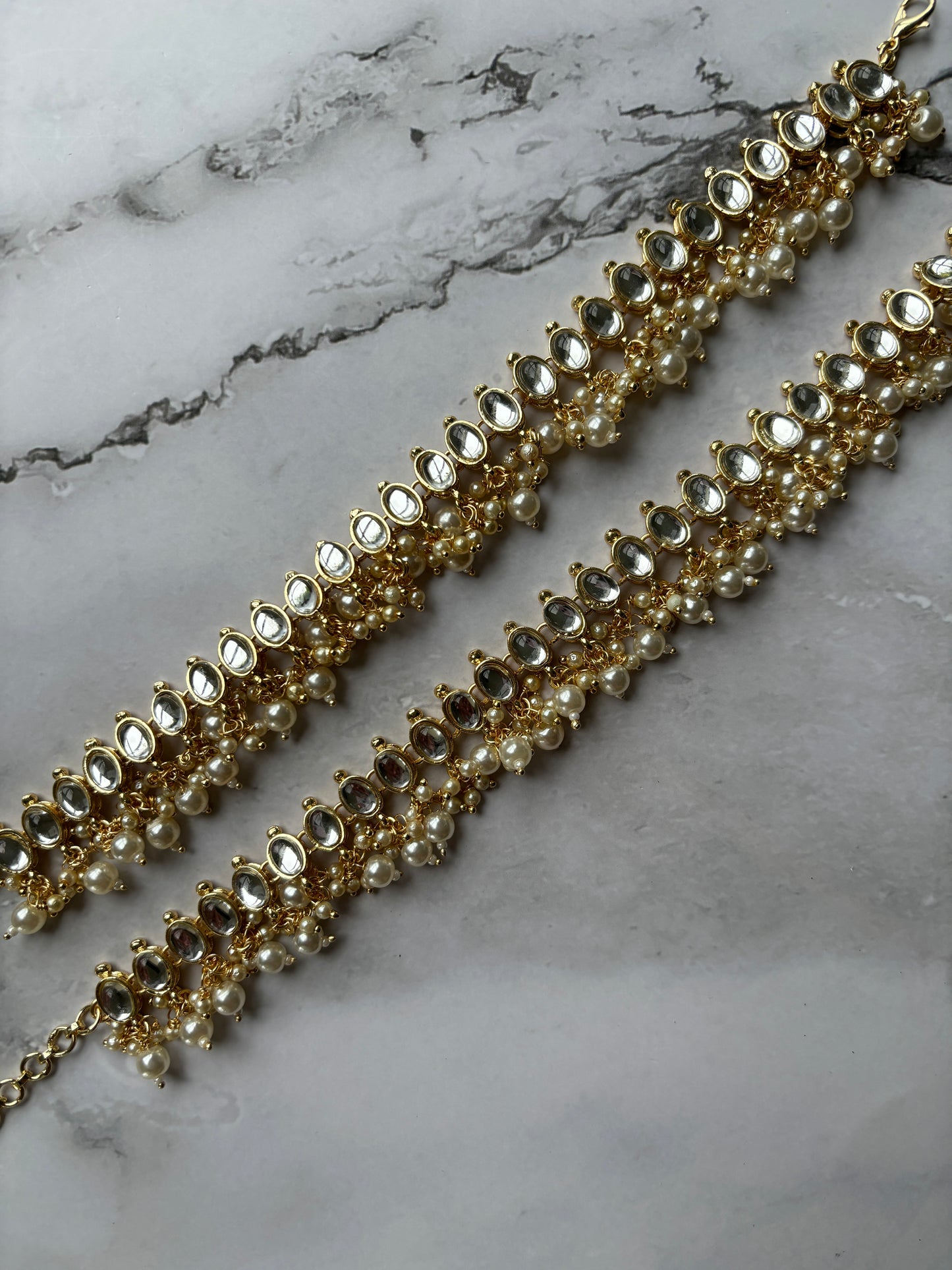 Kundan anklets