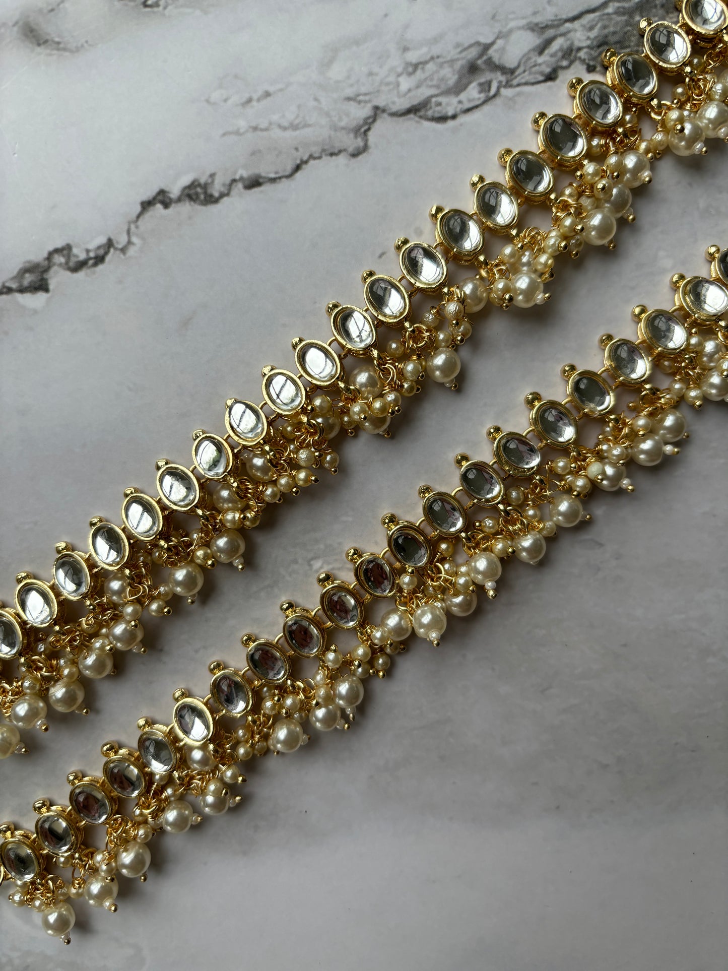 Kundan anklets