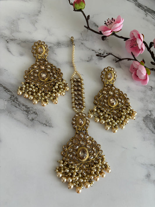 Ahana Polki Earrings Tikka