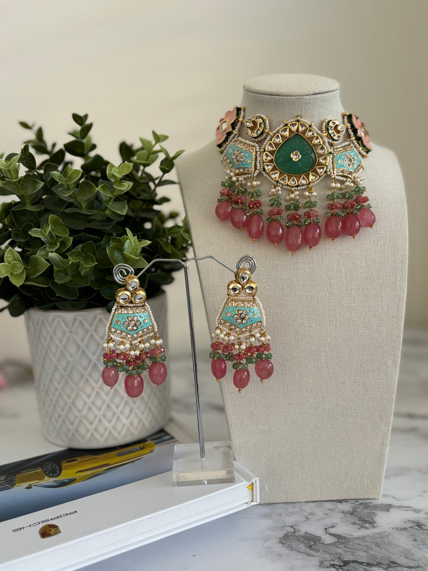 Deepika kundan meenakari set